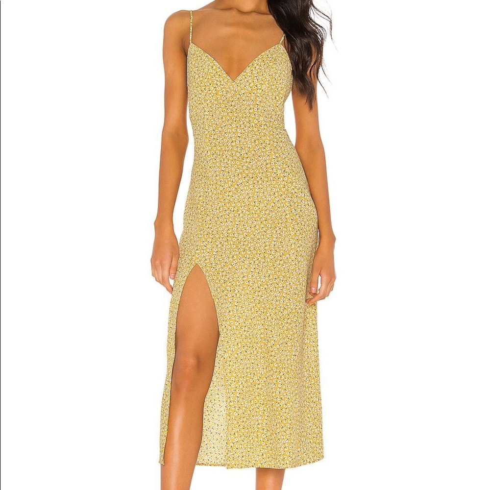 RESA Yellow Floral Midi Dress